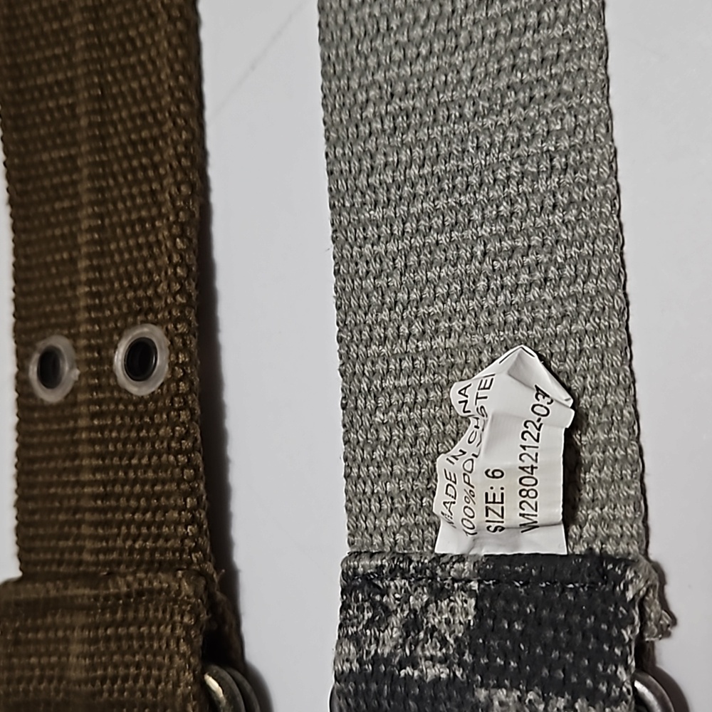 Boy's Adjustable Belts Strong Cloth Tweed Brown & Army Green Size 6/8 #B-40 - Picture 6 of 10